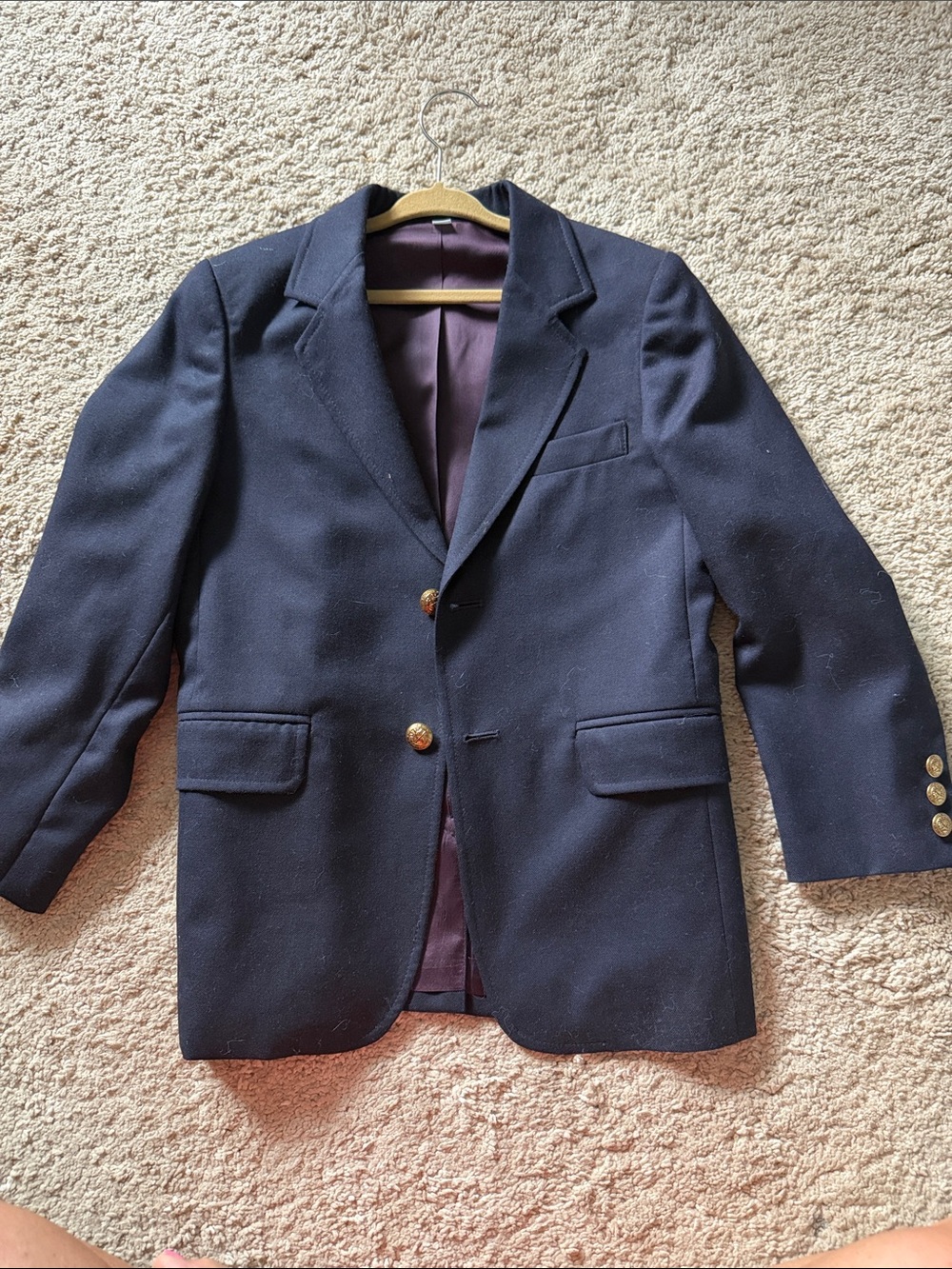 Talbots Navy Wool Pea Coat with Gold Buttons
